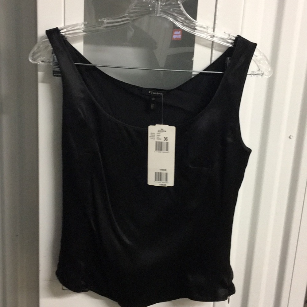 Escada black silk camisole